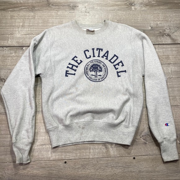 Champion Other - The Citadel Sweatshirt Mens Small Gray NCAA Champion Reverse Weave Crewneck